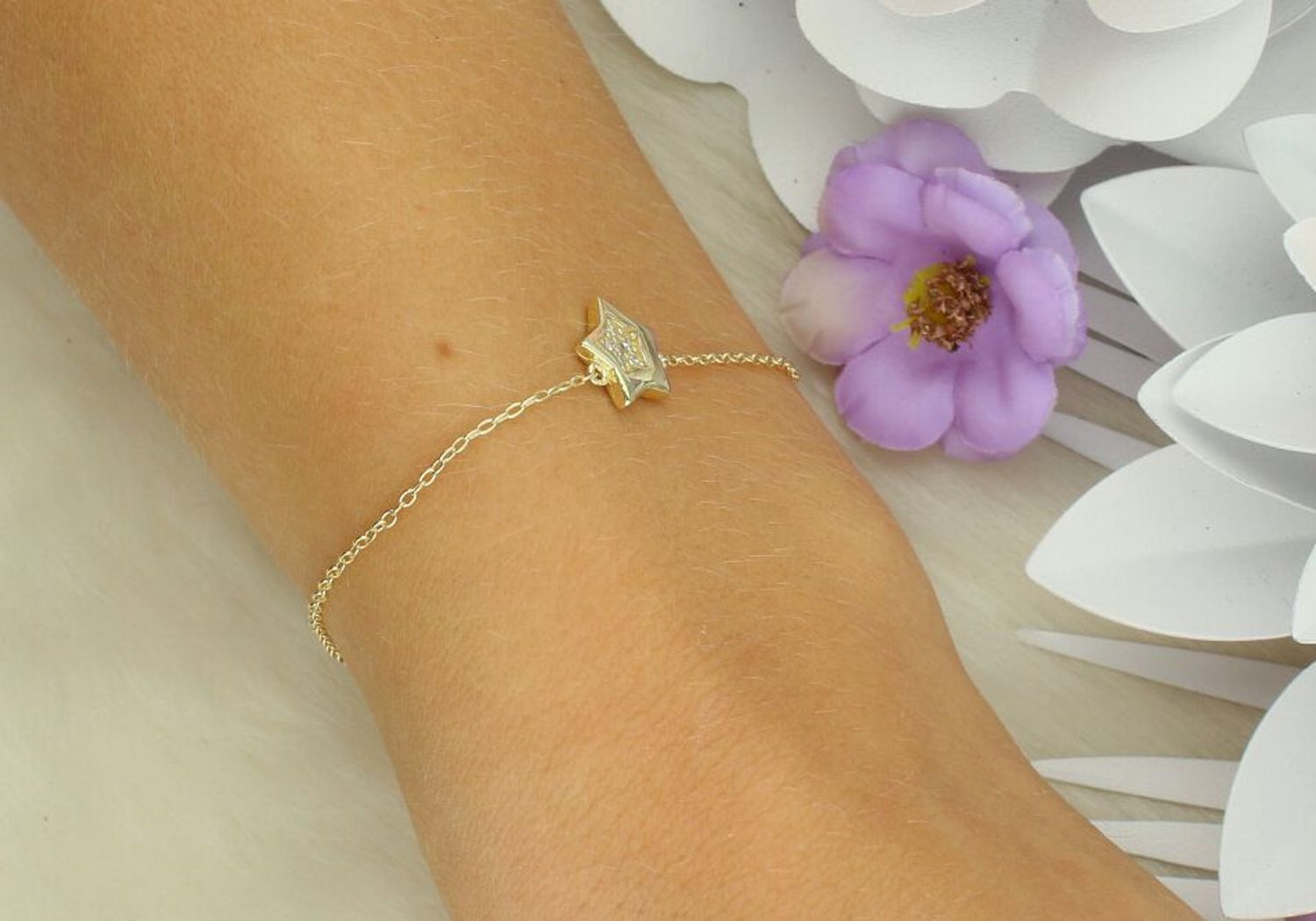 Bransoletka Nomination Italy Petit Sparkle 242300 009 – srebrna pozłacana z gwiazdką, cyrkonie.jpg